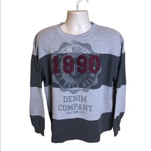 US Polo ASSN mens Size M Ribbed Long Sleeve Shirt Gray 1890 Denim Co New York